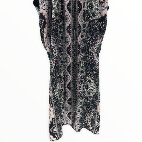Cupcakes & Cashmere Leela Paisley Print Lace Up Sleeveless Midi Dress size M - Picture 8 of 13